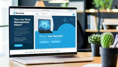 Newsletter signup illustration for Overlook business software AI startup Newsletter signup illustration for Overlook business software AI startup